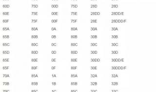 文胸的尺寸 文胸的尺寸